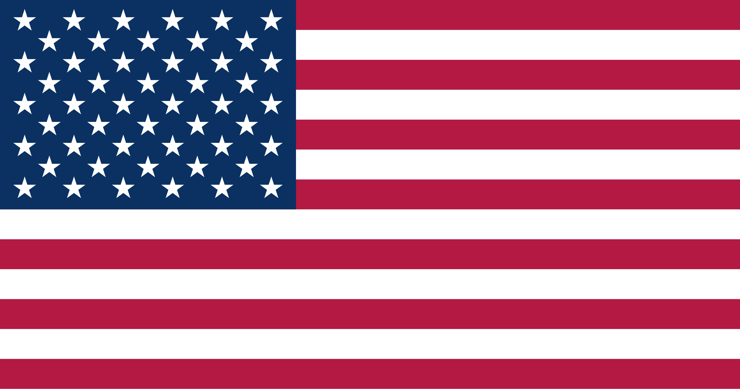 The flag of the United States with stars and stripes.